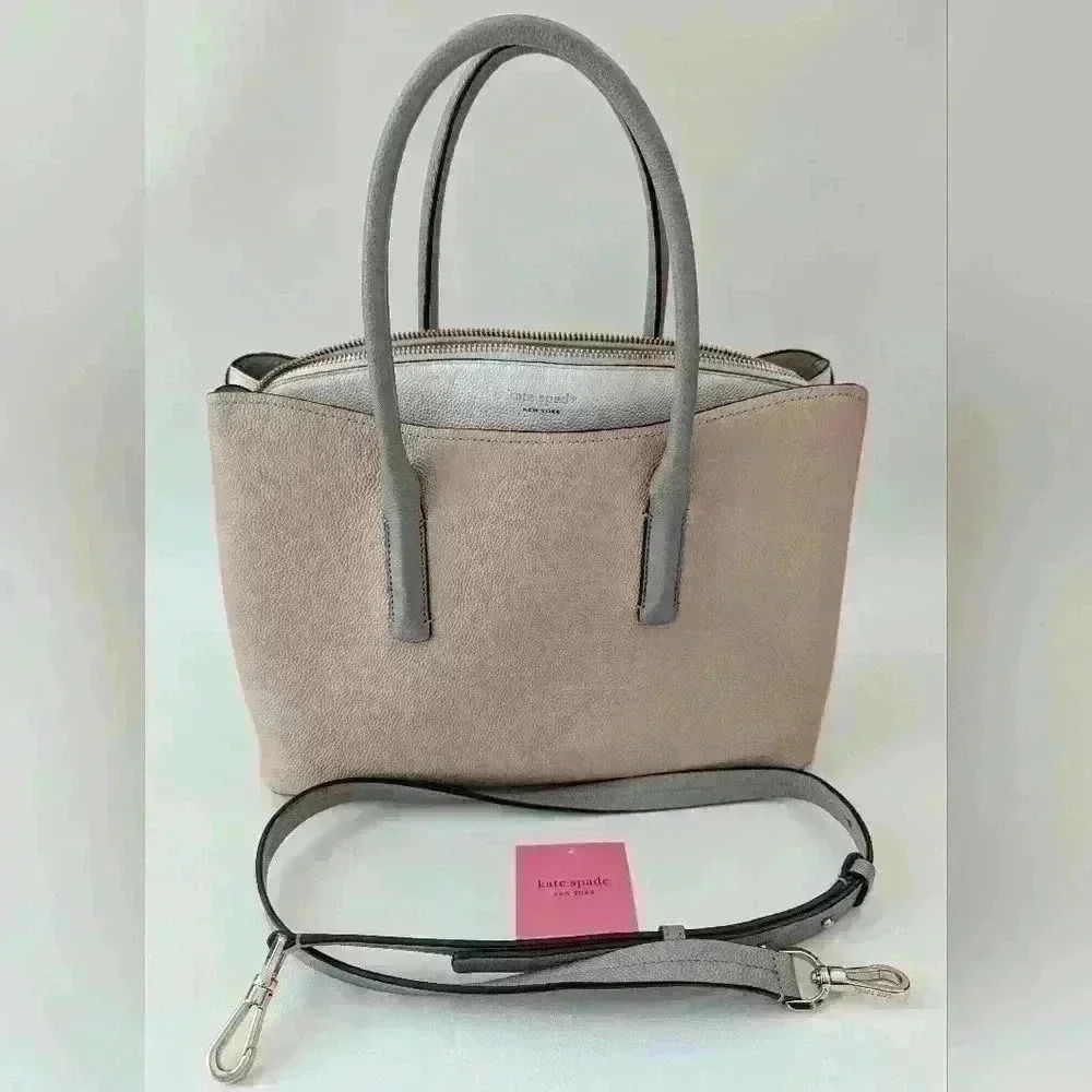 Kate Spade Margaux Large Satchel in Blush and White